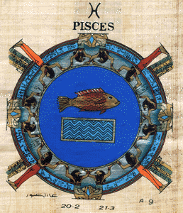 PISCES Zodiac Papyrus